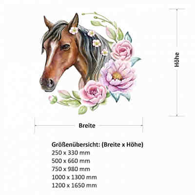 Wandtattoo 237 Wandtattoo Pferd Kopf braun - 250 x 330 mm Wandtattoos 2