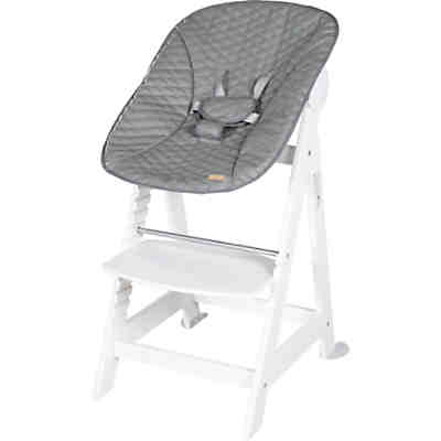 Born Up Treppenhochstuhl, Set 2in1, 'Stone gesteppt', Hochstuhl mit Liegefunktion, ab Geburt 2