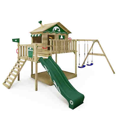 Spielturm Klettergerüst Smart Coast mit Schaukel & grüner Rutsche