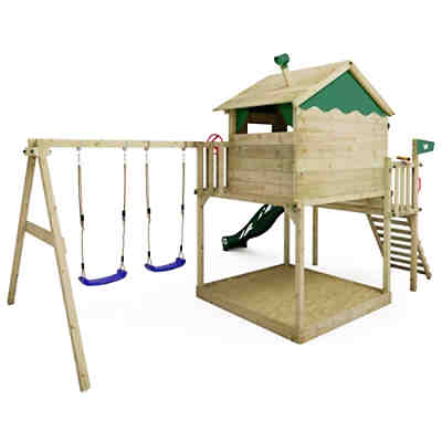 Spielturm Klettergerüst Smart Coast mit Schaukel & grüner Rutsche 2