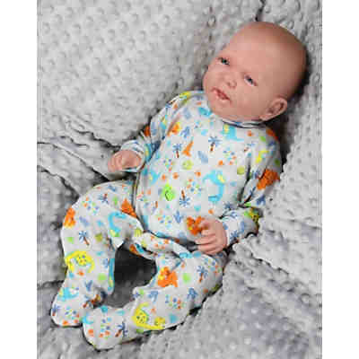 Baby Jungen Schlafstrampler mit Fuß 3er Pack für Jungen 2