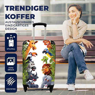 Kinderkoffer - Trolley - Reisekoffer - handgepäck - Tiere - Grün - Dschungel 2