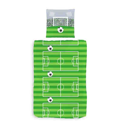 Kinder-Bettwäsche Jungen Fußball, Renforcé, 135 x 200 cm + 80 x 80 cm 2