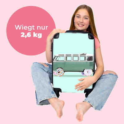 Kinderkoffer - Trolley - Reisekoffer - Donuts - Lieferwagen - Auto - Grün 2