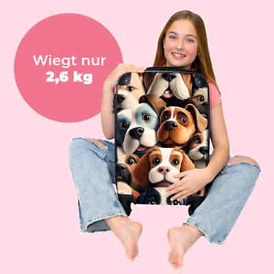 Kinderkoffer - Trolley - handgepäck - Hund - Muster - Tiere - braun 2