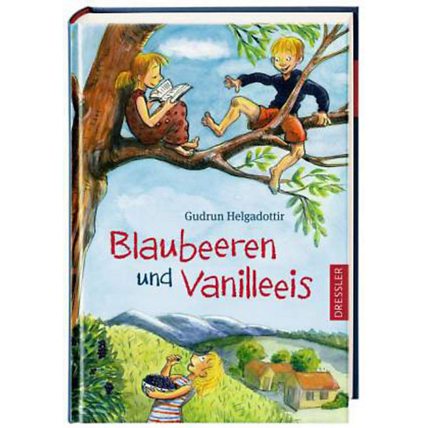 Blaubeeren und Vanilleeis