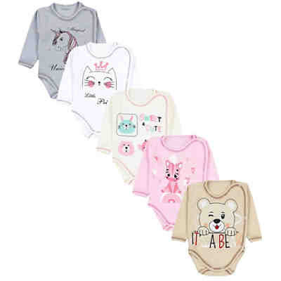 Unisex Baby Wickelbody mit Aufdruck 5er Set für Kinder