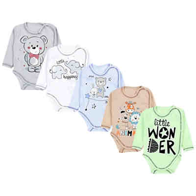 Unisex Baby Wickelbody mit Aufdruck 5er Set für Kinder
