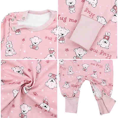 Baby Mädchen Schlafstrampler Gemustert 2er Pack für Mädchen 2