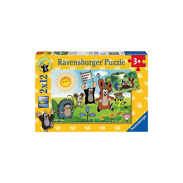 Puzzleset Der kleine Maulwurf: Lernspaß mit Maulwurf 2 x 12 Teile