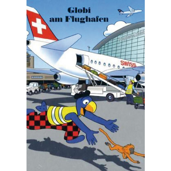 Globi am Flughafen
