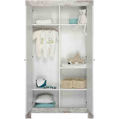 Kleiderschrank NORDIC CHIC, shabby chic/weiß, 2-türig 2
