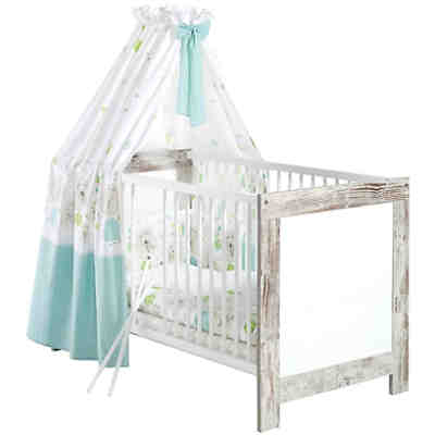 Komplett Kinderzimmer NORDIC CHIC, 3-tlg. (Kinderbett, Umbauseiten, Wickelkommode und 3-türiger Kleiderschrank), shabby chic/weiß 2