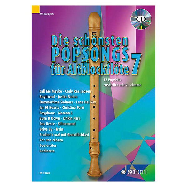 Die schönsten Popsongs für Alt-Blockflöte, mit Audio-CD