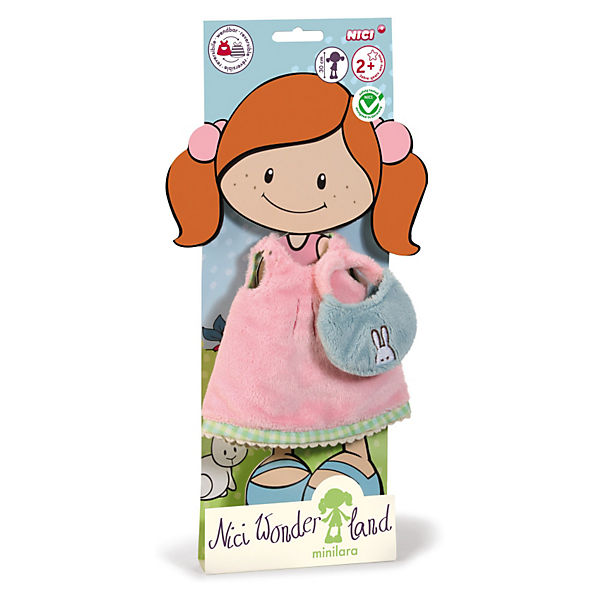 Puppenkleidung Kurzes Kleid mit Handtasche, 30 cm