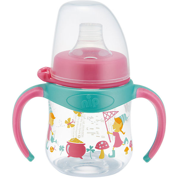 Trinklernflasche, PP, 150 ml, Silikon-Trinktülle, pink
