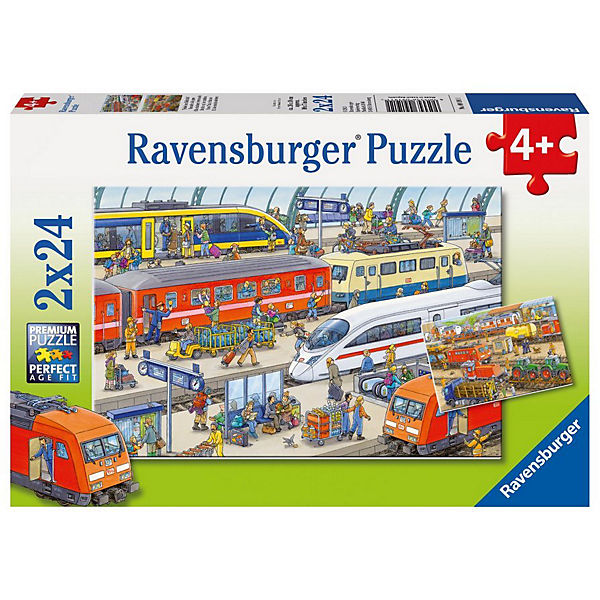 Trubel am Bahnhof Puzzleset 2 x 24 Teile