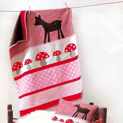 Babydecke Lena, Reh & Glückspilz, Organic Cotton Flanell, 75x 100 cm