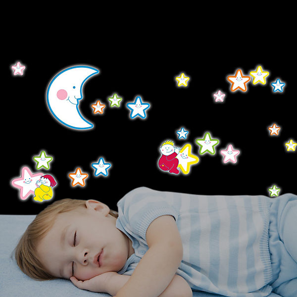 Wandsticker Leuchtsterne, Smiling Stars, 21-tlg.