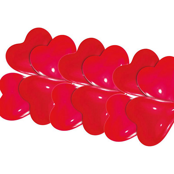 Herzballons klein rot, 10 Stück
