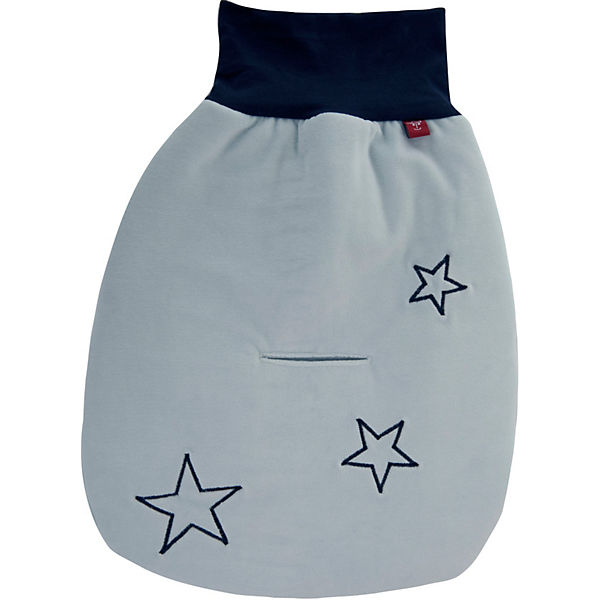 Strampelsack Star, mit Gurtschlitz, hellblau
