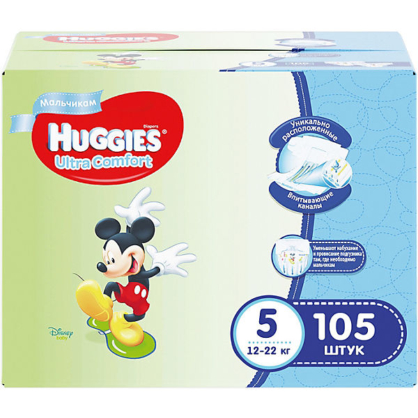 Huggies Подгузники для мальчиков Ultra Comfort 12-22 кг 105 шт Huggies Подгузники для мальчиков Ultra Comfort 12-22 кг 105 шт