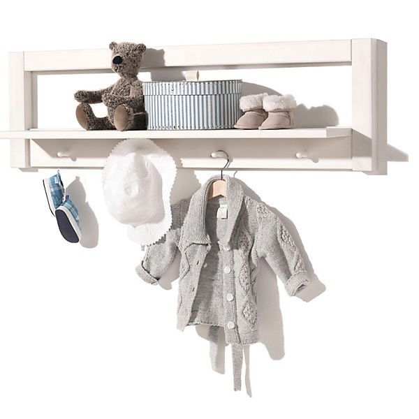Garderobe LUMIO, Kiefer massiv, weiß gewachst
