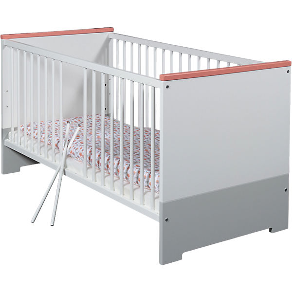 Kinderbett CANDY RED, weiß/rot/grau, 70 x 140 cm