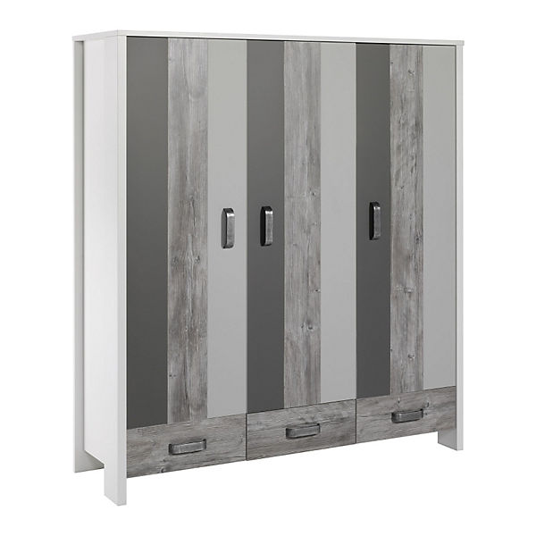 Kleiderschrank WOODY GREY, 3-türig