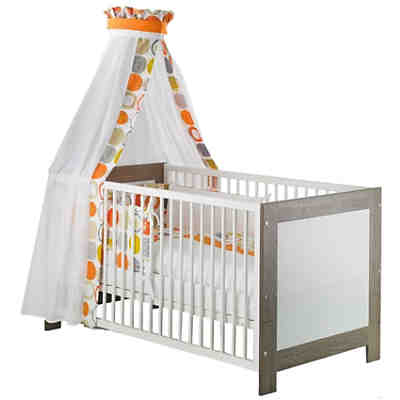 Komplett Kinderzimmer MARLENE, 3-tlg. (Kinderbett, Wickelkommode und 3-türiger Kleiderschrank), Wenge Lehm/Weiß 2
