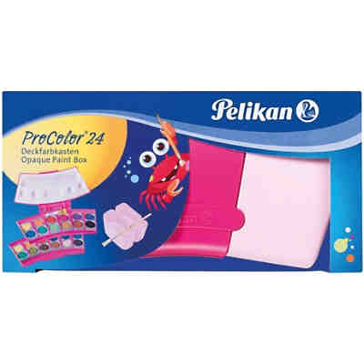 Deckfarbkasten ProColor pink, 24 Farben, inkl. Deckweiß & 2 Wasserboxen