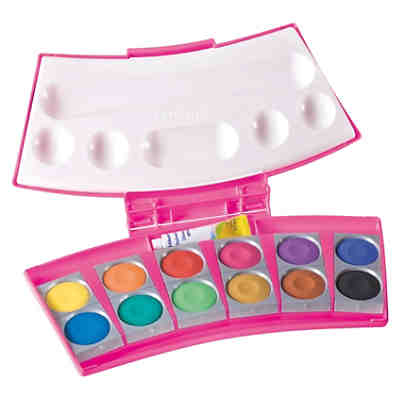 Deckfarbkasten ProColor pink, 24 Farben, inkl. Deckweiß & 2 Wasserboxen 2