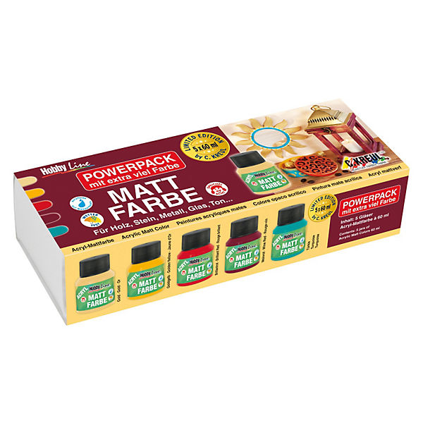 Hobby Line Acryl-Mattfarbe Indian Summer, 5 x 60 ml