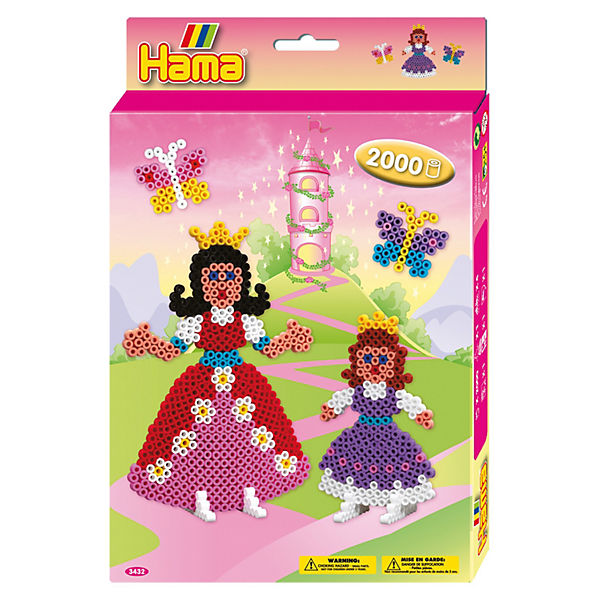 HAMA 3432 Geschenkset Prinzessinnen, 2.000 midi-Perlen & Zubehör