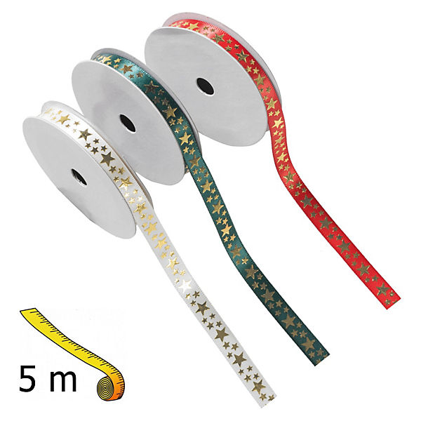 Satinband Sterne, 3 x 5 m