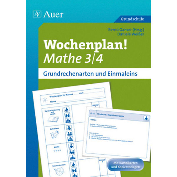 Wochenplan Mathe 3/4, Grundrechenarten und 1x1
