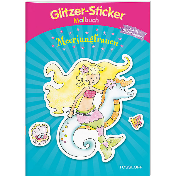 Glitzer-Sticker-Malbuch - Meerjungfrauen
