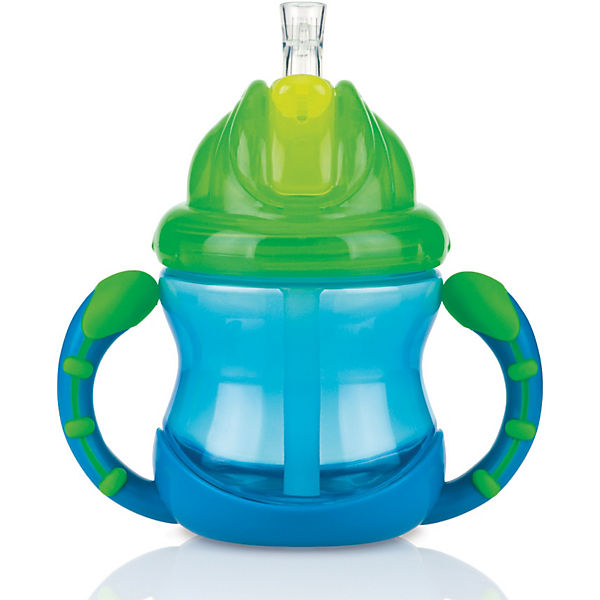 Trinkhalmflasche mit Auslaufschutz 270 ml, blau
