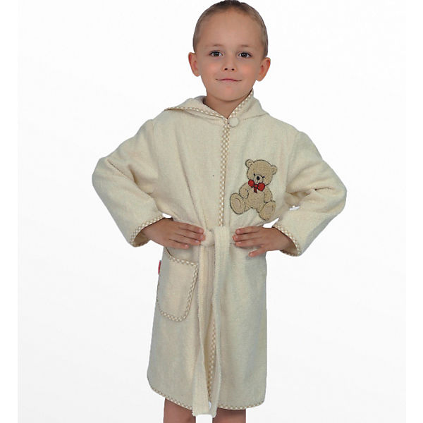 Kinder Bademantel Teddy II natur
