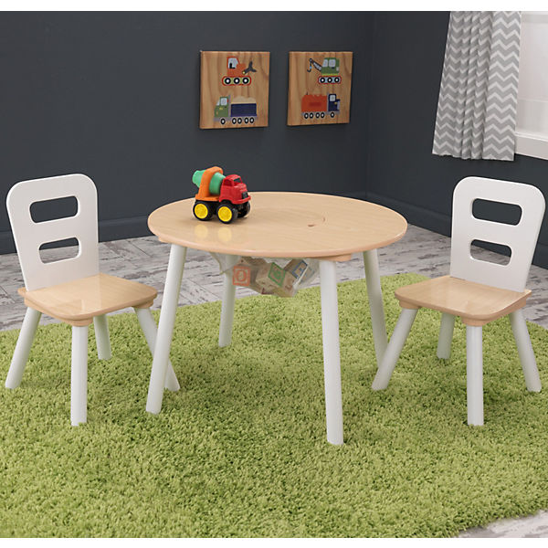 Kindersitzgruppe Round 3-tlg, mit Aufbewahrungsnetz, weiß
