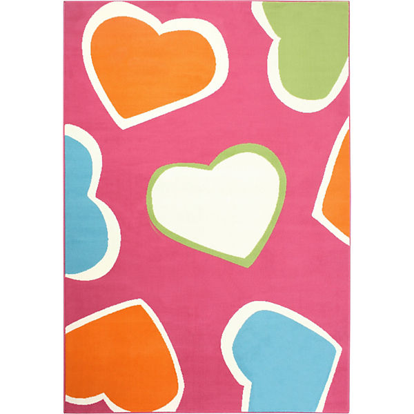 Kinderteppich Herzen, fuchsia