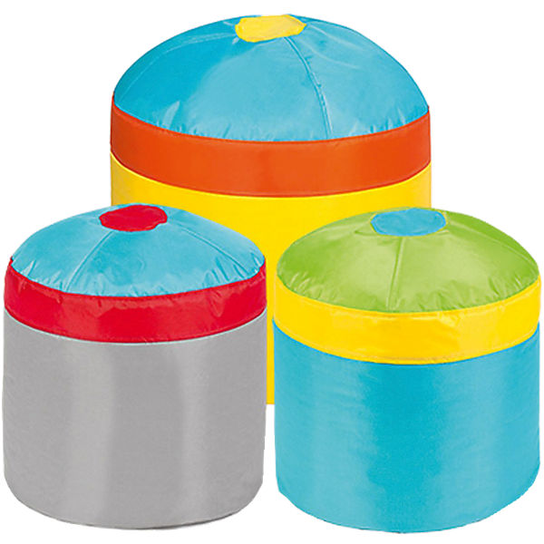 Sitzhocker Cupcake 3er Set, Oxford, bunt