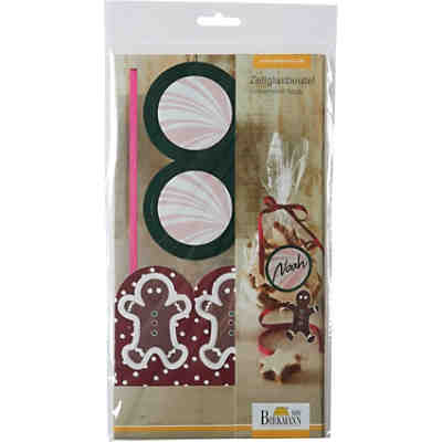 Zellglasbeutel mit Schleife, Grußetikett & Sticker Candy-XMAS, 6 Stück 2