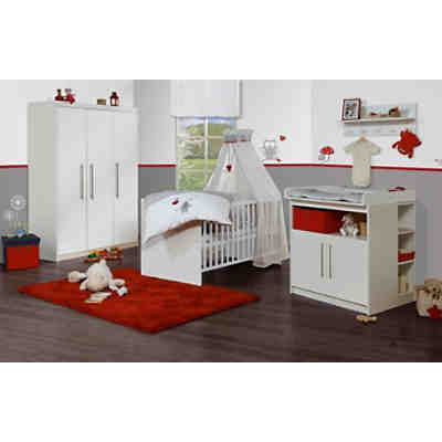 Kinderbett & Wickelkommode (schmal) Sparset MAREN, Weiß