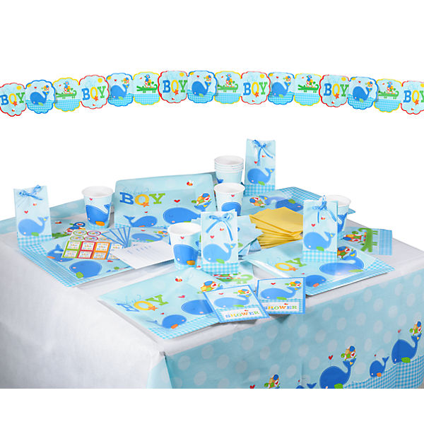 Partyset Ahoy Baby Blue, 54-tlg.