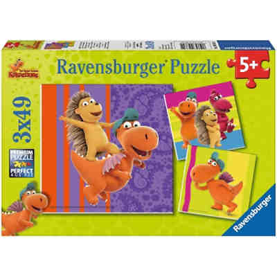 Puzzle 3 x 49 Teile Spaß mit dem kleinen Drachen Kokosnuss
