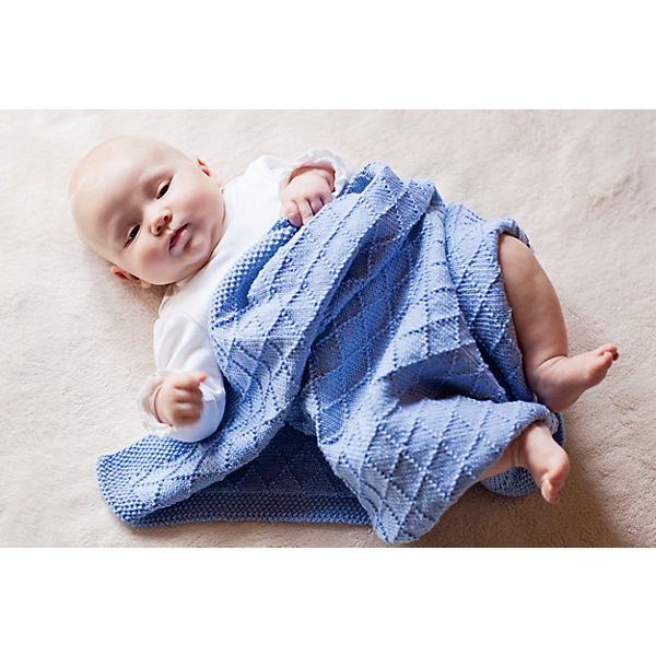 Strickset Babydecke "Wunschkind", hellblau