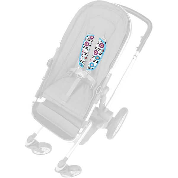 Gurtpolster für Kinderwagen und Buggy, August, Blume petrol