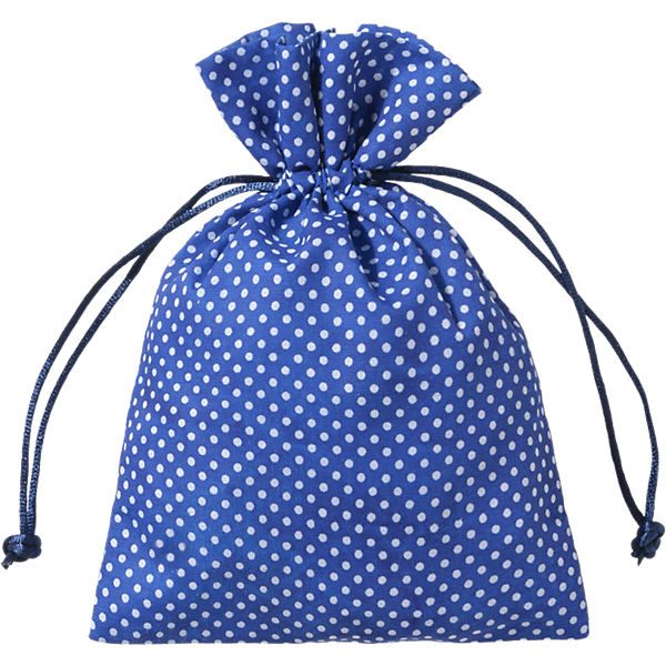 Stoffbeutel 13 x 18 cm Punkte blau, 12 Stück