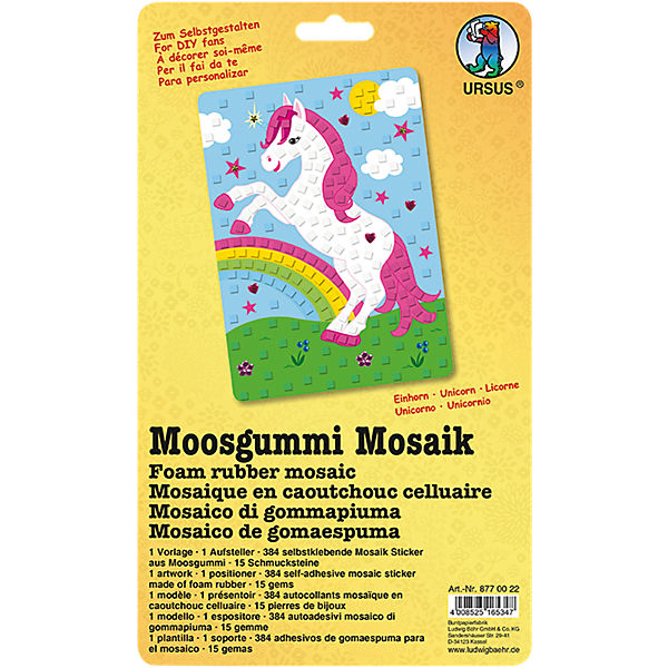 Moosgummi Mosaik Einhorn